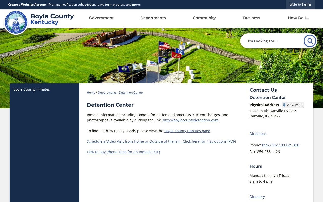 Boyle County official detention information and photograph availability page